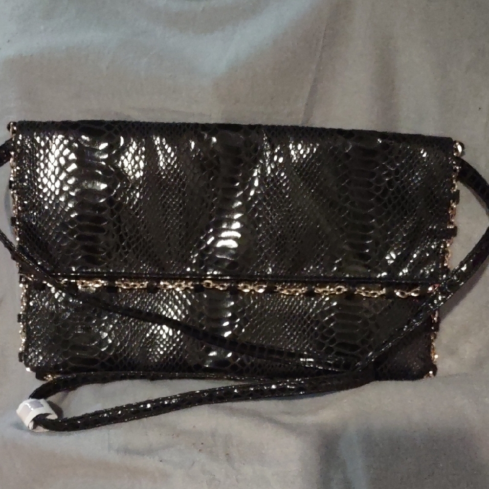 Nikki Minaj, Elegant Black Snake Print Clutch